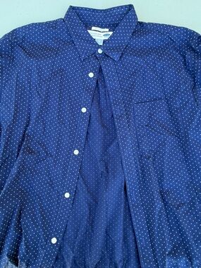 Old Navy Blue Polka Dot Casual Button-Down Shirt